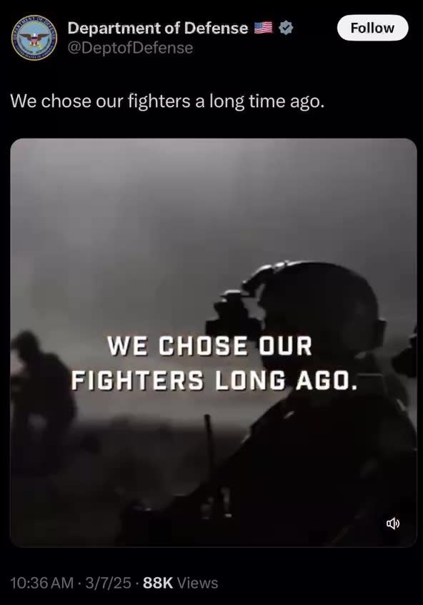 DOD Ad w/Zero Rainbows Or Chicks w/D*cks.. 🇺🇸