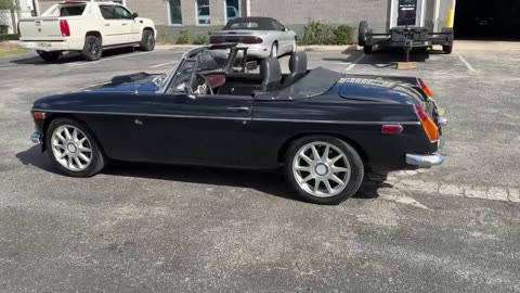 1979 MG B with a Rover 3.9 liter V8. 225 CID V8 powered MGB restomod classic sports car