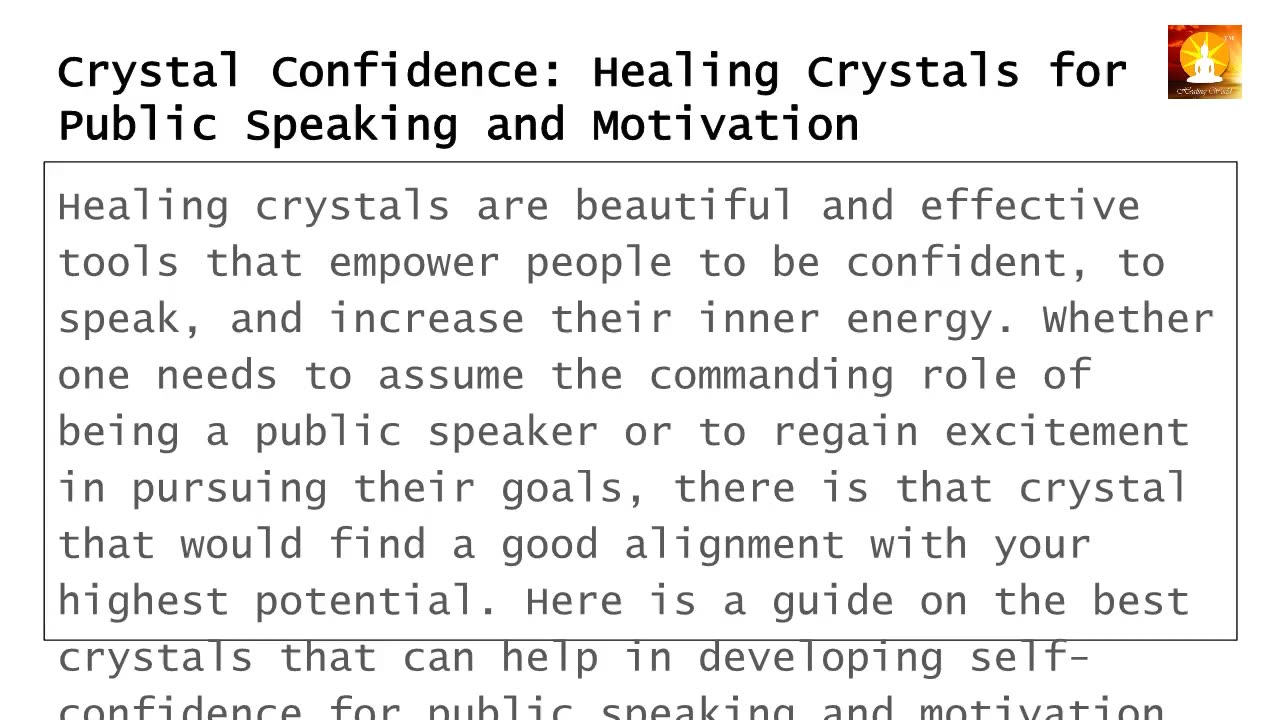 Find the Best crystals for Public Speaking and Motivation at Healing World