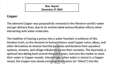 WAR REPORT - DEZEMBER 27 2024 - COPPER