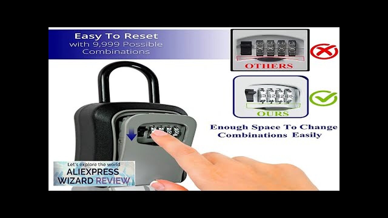 Plastic Key Lock Box Portable Combination Lockbox Wall-Mounted Key Storage Box Resettable Review