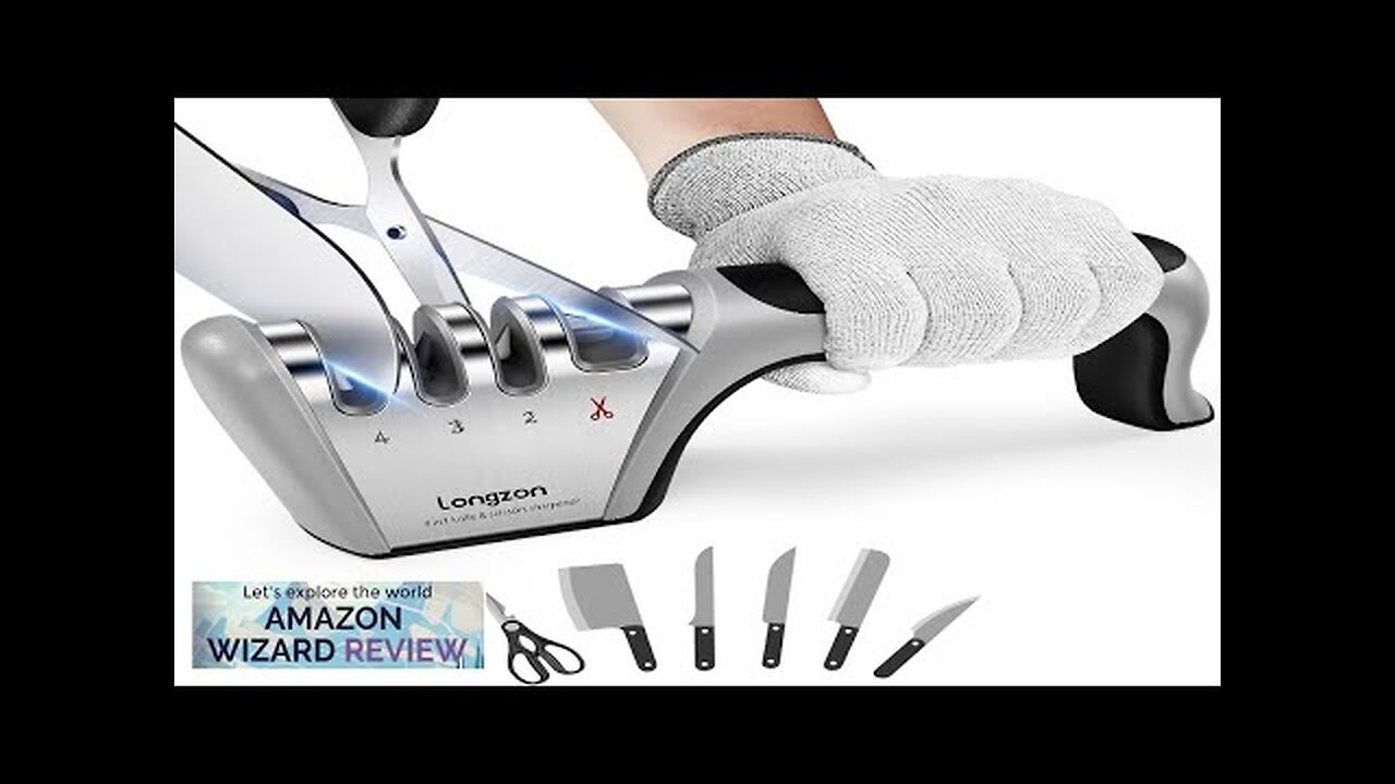 4-in-1 Knife Sharpener 4 stage with a Pair of Cut-Resistant Glove Original Review