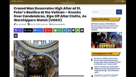 Crazed Man Desecrates High Altar at St. Peter’s Basilica at the Vatican – Knocks Over Candelabras…