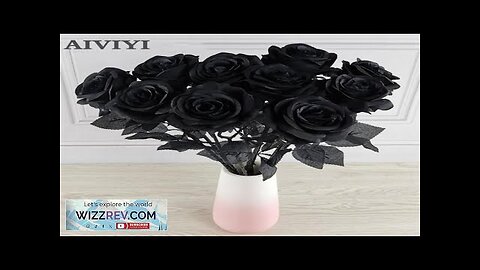 5pcs 8-9cm Silk Black Rose Artificial Flower Head Bouquet Home Living Room Review