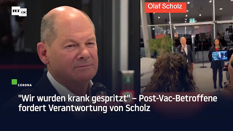 Scholz in Wolfsburg: Post-Vac-Betroffene fordert Verantwortung – Kanzler weicht aus