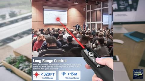 All-in-One Wireless Presentation Clicker with Red Light