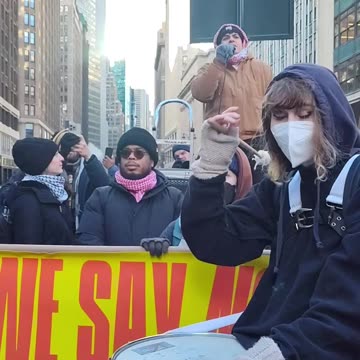 New Yorkers celebrate the release of Leonard Peltier and Palestinian prisoners.