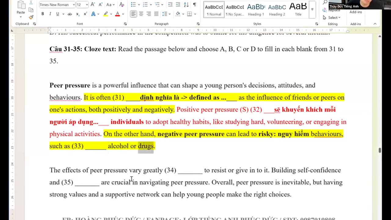 "TIẾNG ANH BUỔI 22 : LUYỆN ĐỀ "