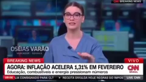 APRESENTADORA DA CNN ENTRA EM PANICO. AO ANUNCIAR QUE O DESGOVERNO LULA BATEU O RECORDE DE INFLAÇÃO EM FEVEREIRO