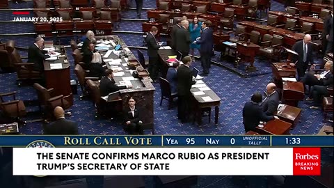 BREAKING NEWS Senate Confirms Marco Rubio As Secretary Of State 99-0 After Trump's Inauguration