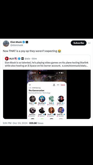 Elon Musk - Now THAT is a psy op they weren’t expecting 😂