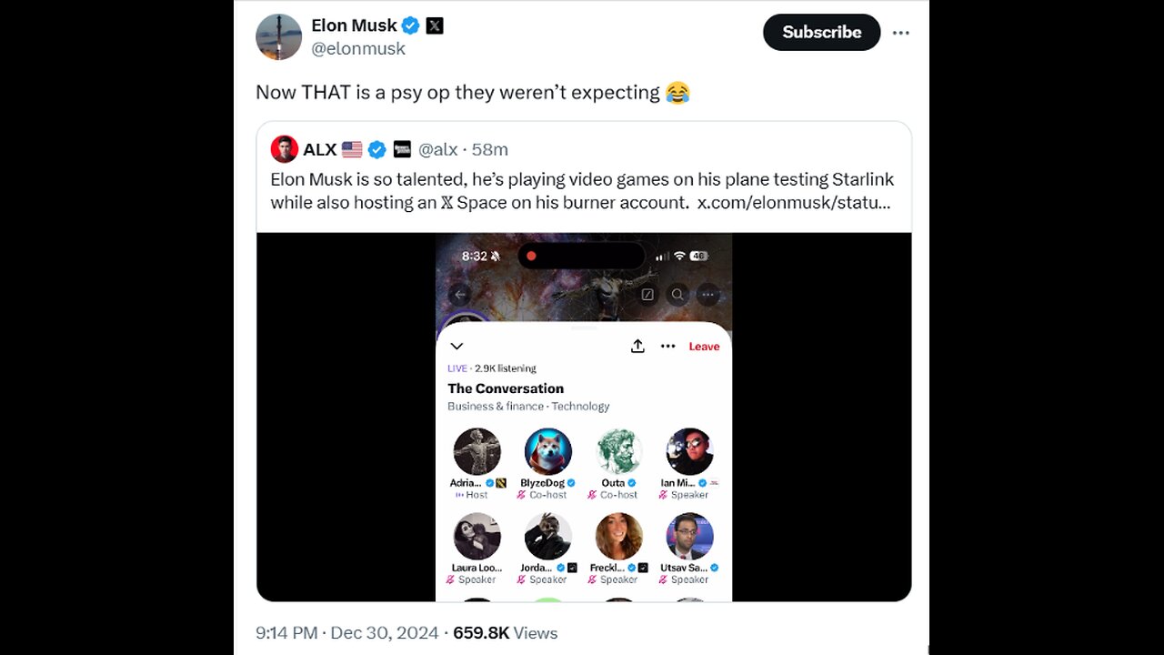 Elon Musk - Now THAT is a psy op they weren’t expecting 😂