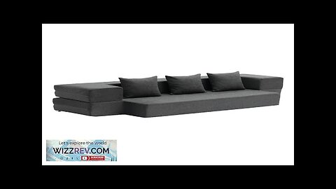 Folding Sofa Bed 3-in-1 Foldable Couch Bed with 3 Pillows Dark Grey Review