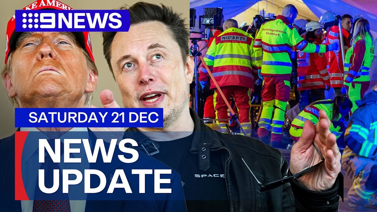 US government narrowly avoids shutdown; German Christmas market attack | 9 News Australia