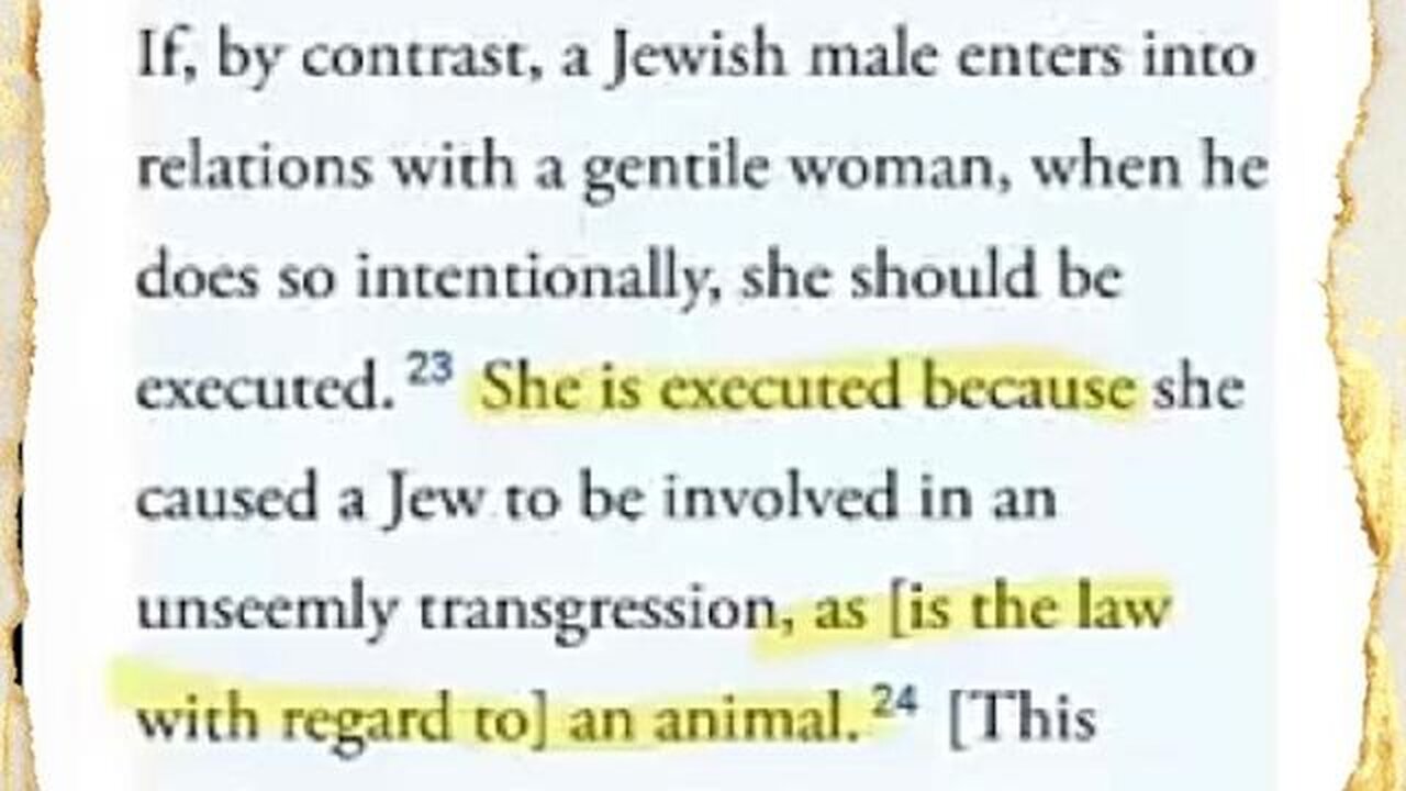 THE TALMUD SAYS IF A JEW HAS SEX WITH A CHILD, THE CHILD SHOULD BE EXECUTED IF SHE'S NOT JEWISH ☠️