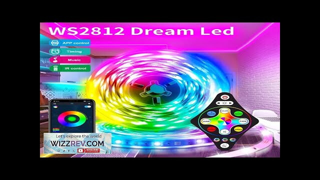 WS2812 Dream LED Strip Lights APP Control Tape Full Set With Power Review