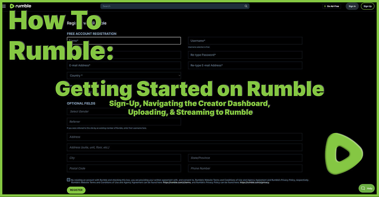 How To Rumble - Setting-Up, Navigating the Creator Dashboard, Uploading, & Streaming on Rumble