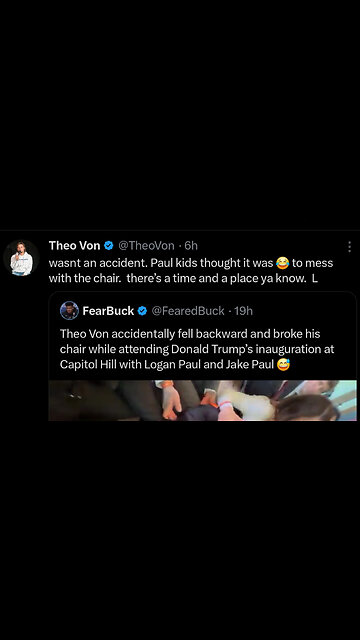 Theo Von & Logan Paul go back & forth about the chair incident at Trump's inauguration