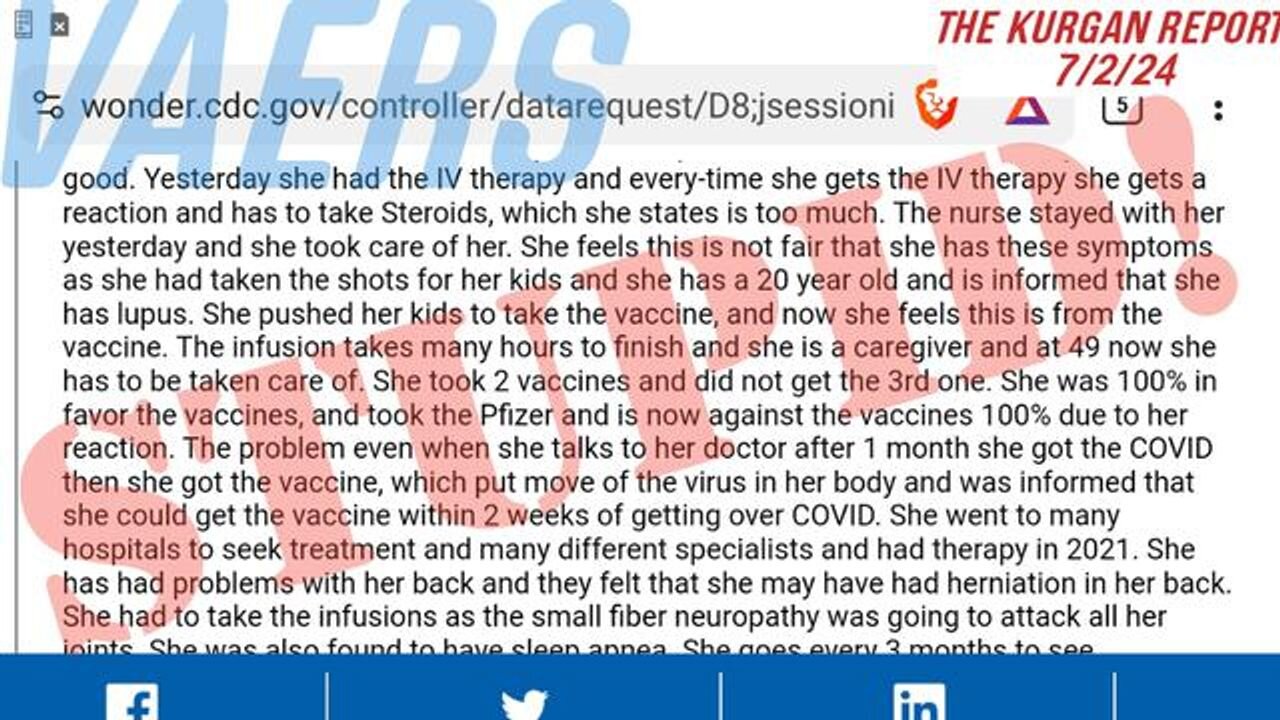 VAERS: 46YR OLD LADY BACKS OFF HER 100% PRO-VAXX STANCE AFTER GETTING WRECKED!