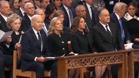 Satire -- Korina Marquez - Kamala Harris and Joe Biden fighting at Jimmy's Carter Funeral