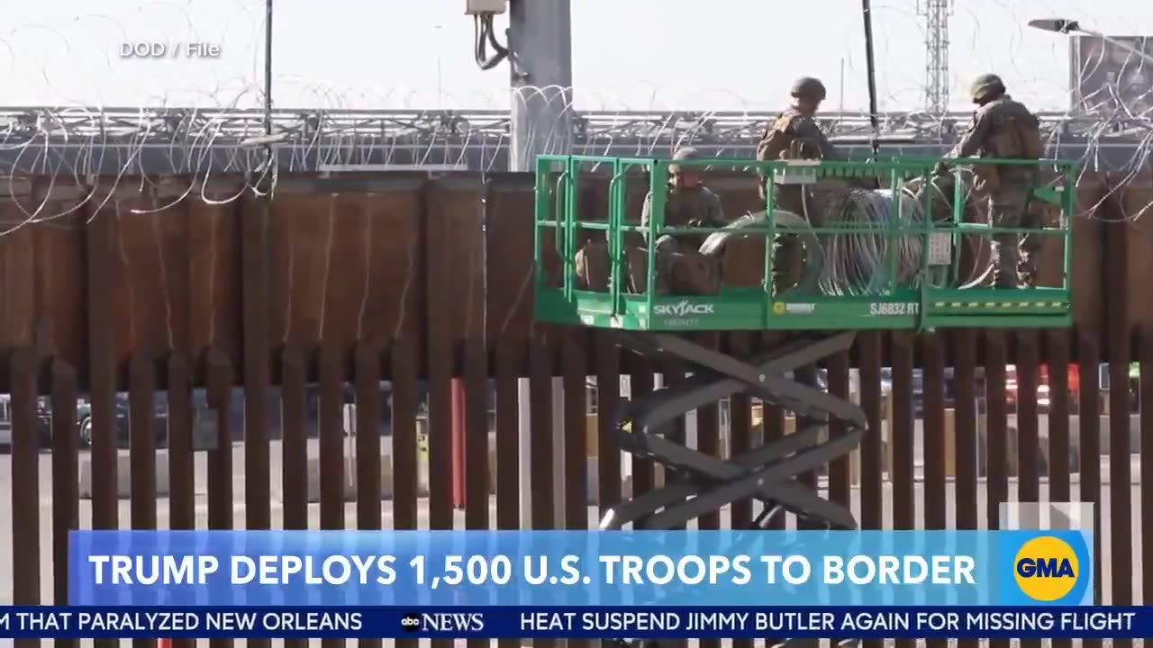 1,500 military troops deployed by Trump to the southern border have arrived