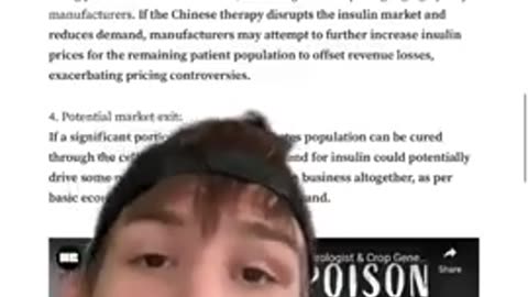 Reminder： China developed a cure for diabetes & American pharma companies don’t want to adopt it