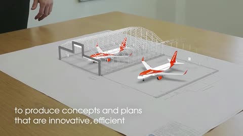 Steel structure space frame hangar construction