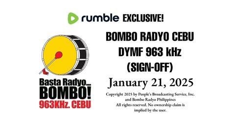 [EXCLUSIVE!] Bombo Radyo Cebu (DYMF 963 kHz) SIGN-OFF (21 JANUARY 2025)