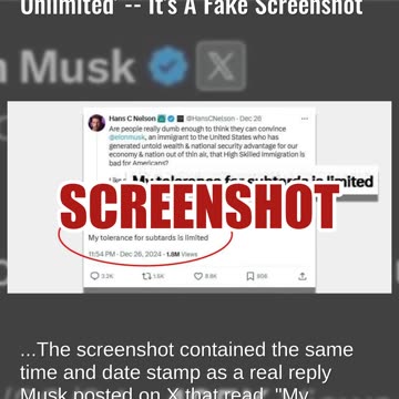 Fact Check: Elon Musk Did NOT Post 'My Tolerance For Ketamine Is Unlimited' -- Fake Screenshot