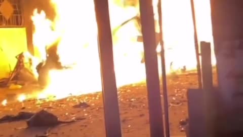 A bus for journalists was targeted at the gate of Al Awda Hospital