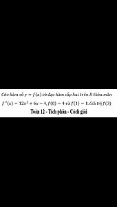 Cho hàm số y=f(x) có đạo hàm cấp hai trên R thỏa mãn f''(x)=12x^2+6x-4