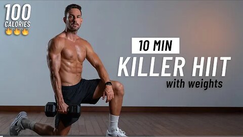 10 Min Killer Hit Workout With Weights - Full Body Cardio at Home