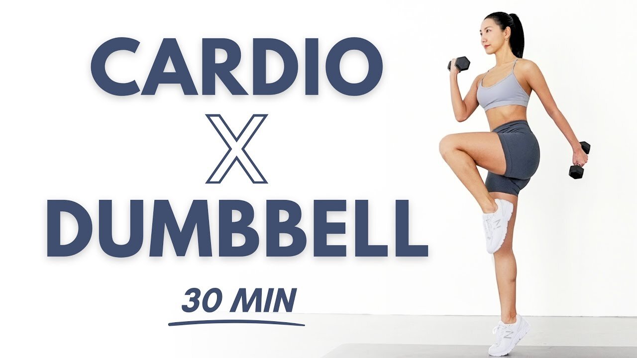 30 MIN CARDIO DUMBBELL🔥 Full Body Workout - Standing Only, No Jumping , No Repeat