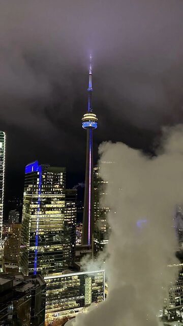 CN Tower in the clouds