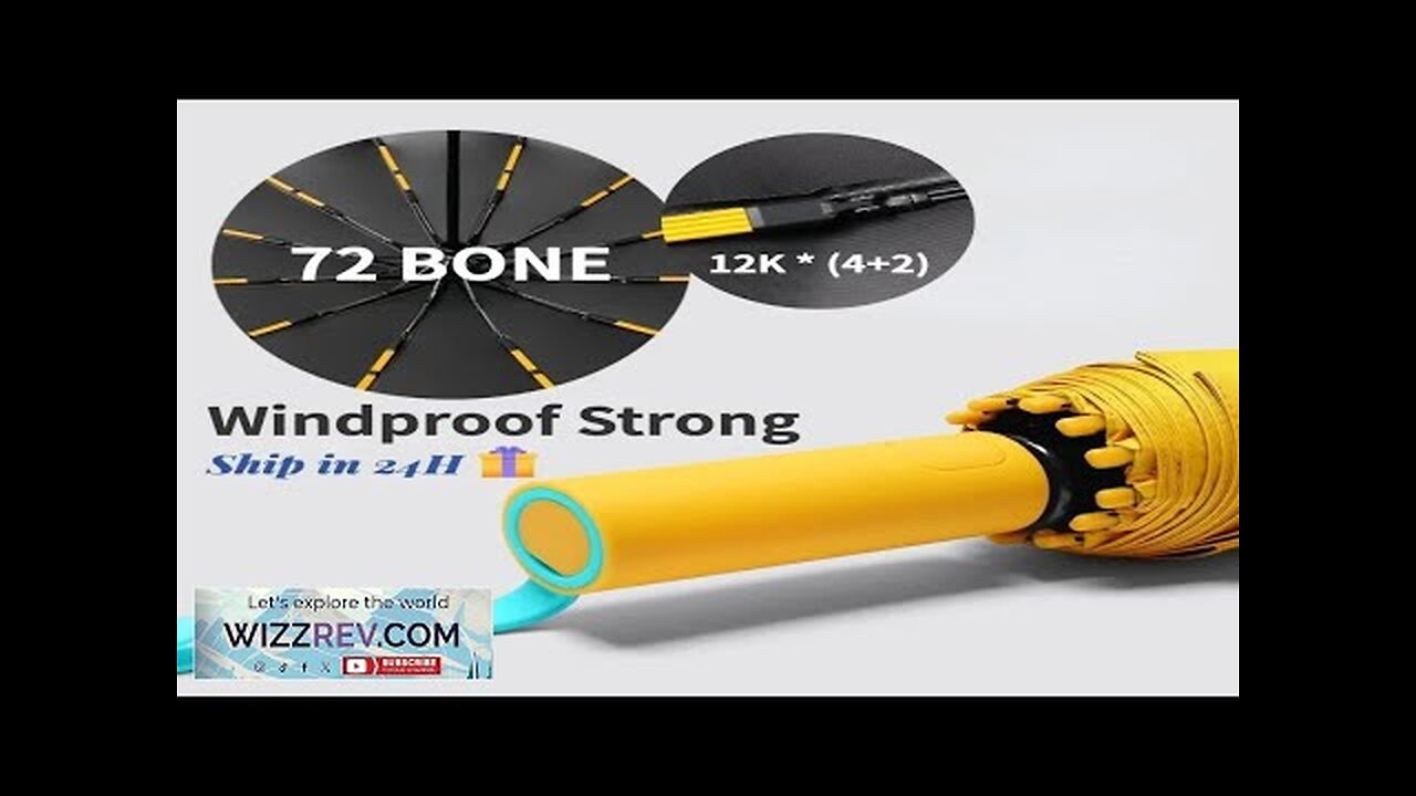 Super Strong Windproof Automatic Umbrella for Men and Women 60/72 Bone Large Review