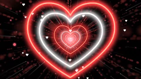 1199. Valentine Love Heart Tunnel Background❤️Red Heart Neon Heart