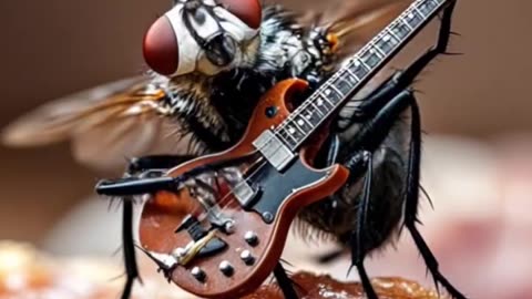 Buzzing to the Beat – A Bee That Plays Guitar Like a Rockstar! 🎸🐝