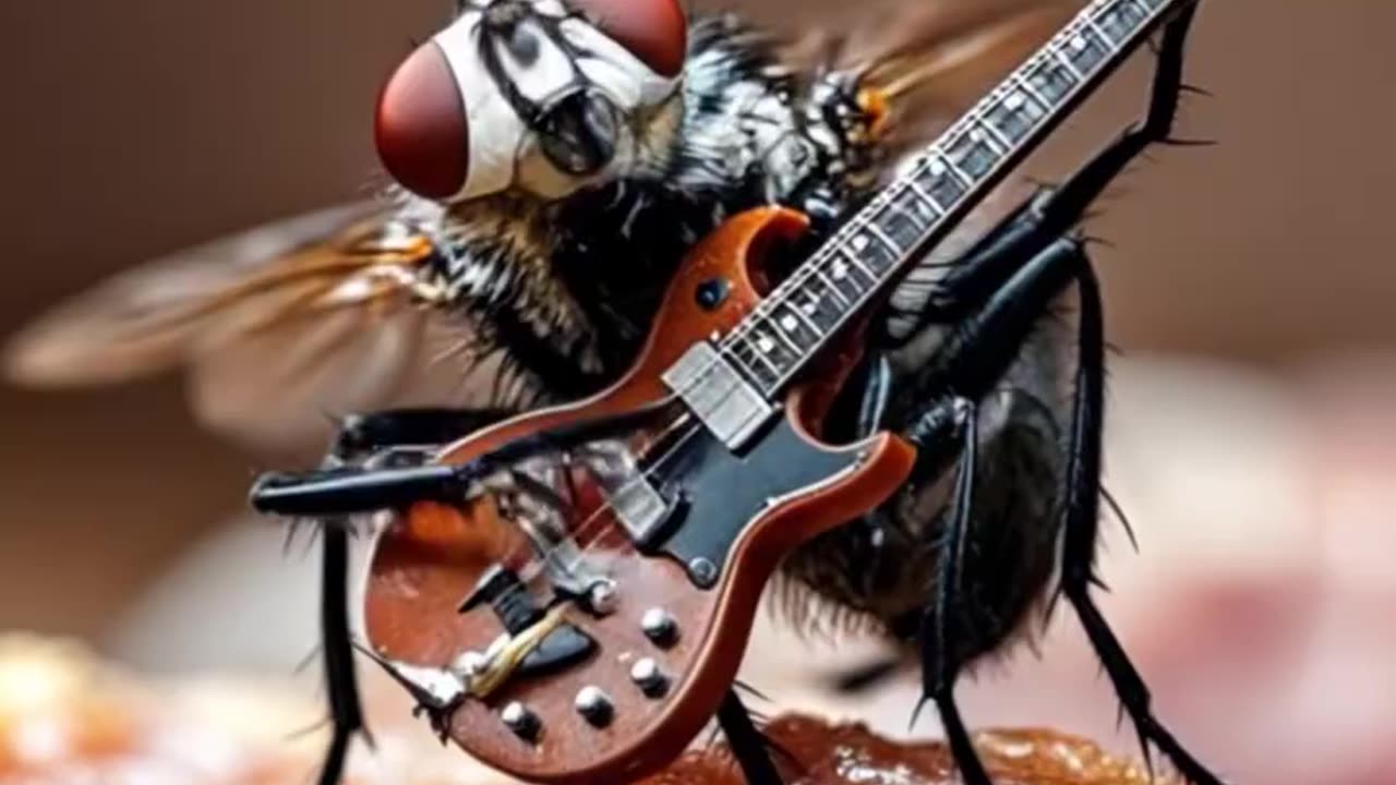 Buzzing to the Beat – A Bee That Plays Guitar Like a Rockstar! 🎸🐝