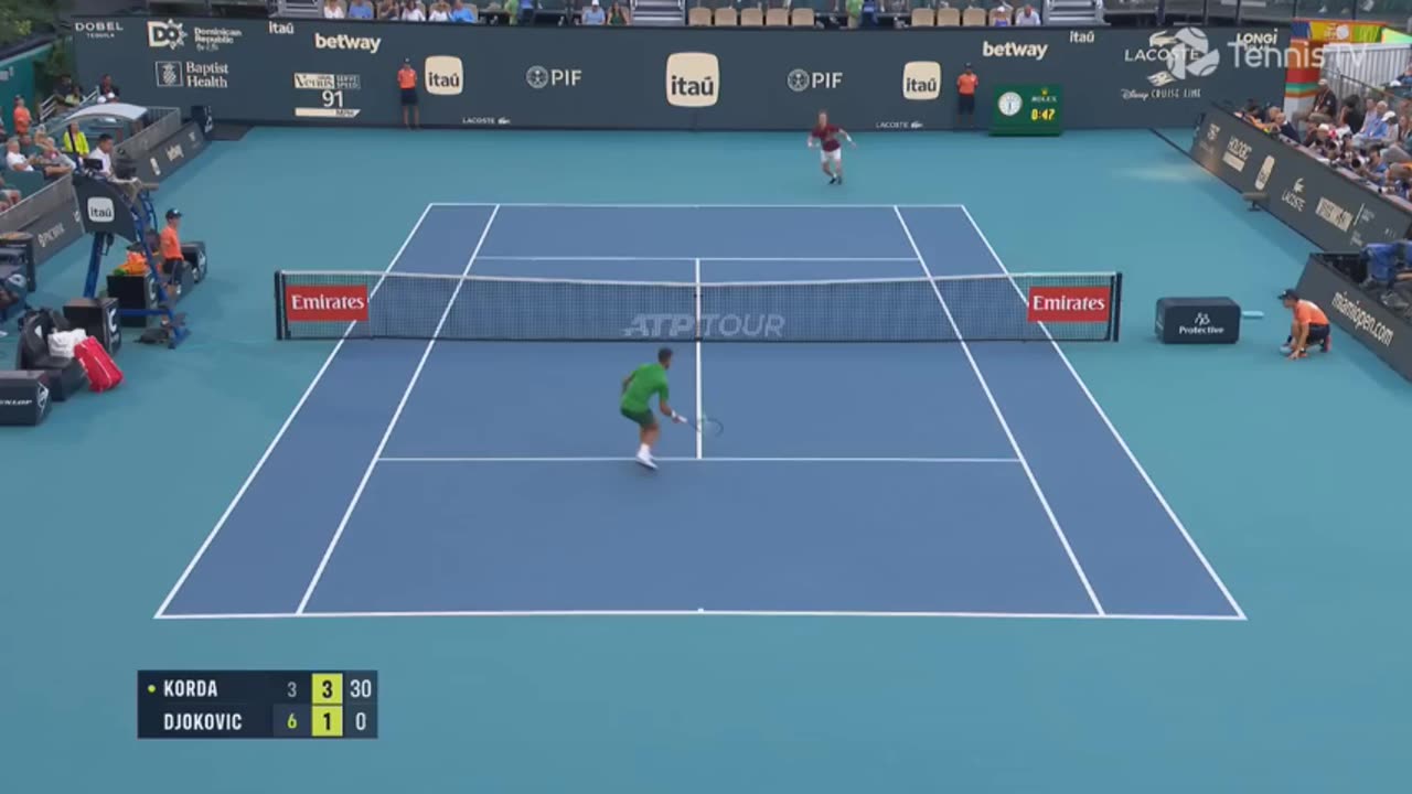 US Sports Tennis Feat. Novak Djokovic Takes On Sebastian Korda In Miami Quarter-Finals 🤝