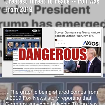 Fact Check: NO 2025 Poll Saying Germans Think Trump Is World's Greatest Threat To Peace -- 2019 Poll
