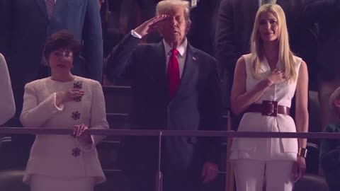 CROWD GOES WILD when the screen shows President Trump during the National Anthem at Super Bowl LIX