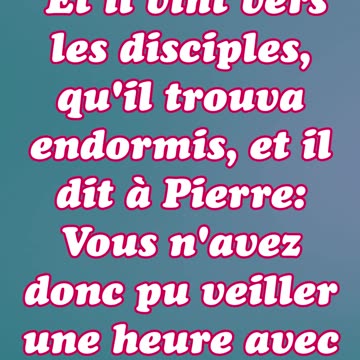 "L'Appel à Veiller et Prier" Matthieu 26:40#shortvideo #shortvideo #youtubeshorts #jesus #ytshorts