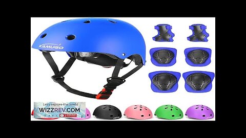 KAMUGO Kids Adjustable Helmet with Sports Protective Gear Set Knee Elbow Wrist Review