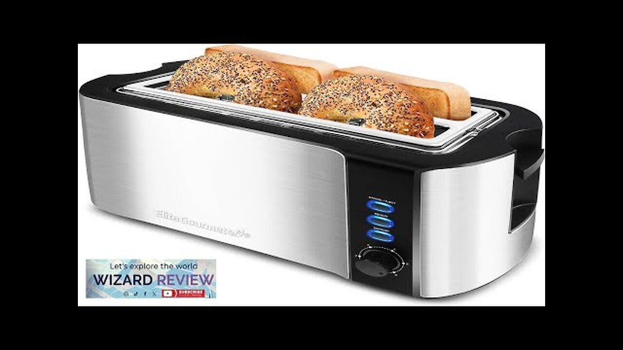 Elite Gourmet ECT-3100 Long Slot 4 Slice Toaster Reheat 6 Toast Settings Review