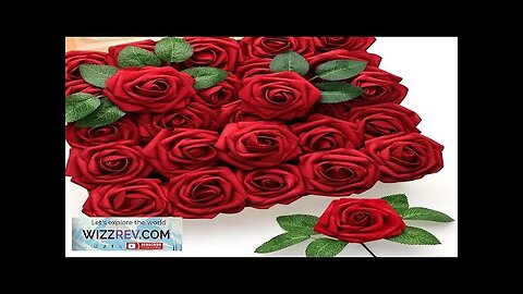 25/10PCS Artificial Flowers Red Rose Real Looking Fake Roses W/Stem for DIY Review