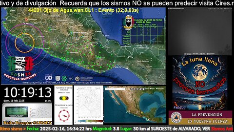 SISMO Magnitud 4.2 Loc 52 km al SUROESTE de COALCOMAN, MICH 16/02/25 22:18:39 #noameritoalerta