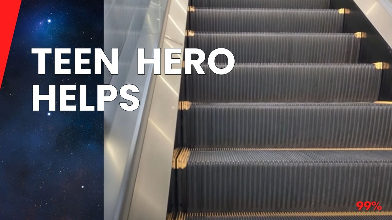 Teen's Unexpected Act of Kindness for Elderly Woman on Escalator - Must-Watch Viral Moment!