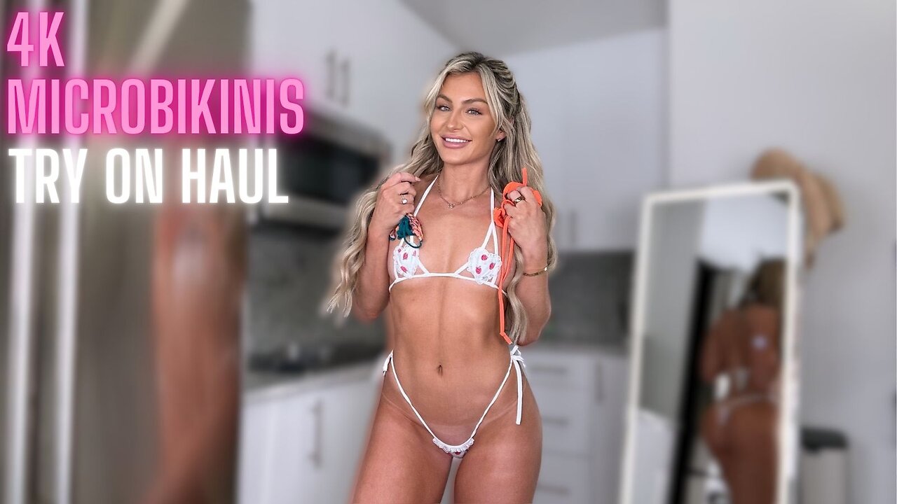 4K MICRO BIKINIS TRY ON HAUL with Mirror View! | TAYLOR SKULLY