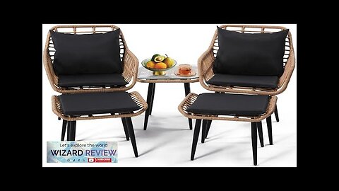 Outdoor Wicker Chairs and Table Bistro Conversation Furniture Set 5 Pieces Review