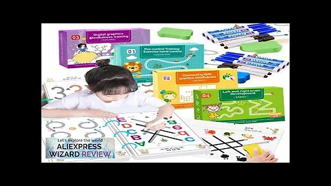 Children Montessori Drawing Toy Pen Control Training Color Shape Math Match Game Review